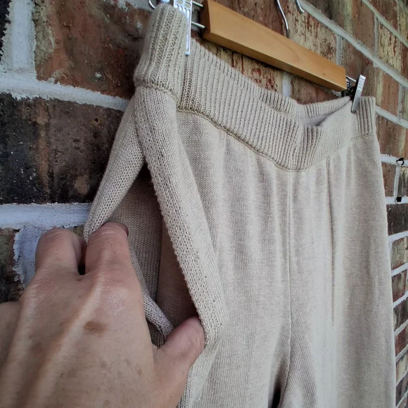 Free People Solar Sweater Set In "Sand Dollar" Beach Lounge Cardigan Pants XL FP - Picture 5 of 14